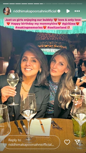 Neetu Kapoor and daughter Riddhima Kapoor Sahni in Switzerland(Instagram)