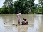 Assam Governor Gulab Chand Kataria said there have been more casualties this year in floods and large swathes have been affected.(Photo by Biju BORO / AFP)(AFP) Assam Governor Gulab Chand Kataria said there have been more casualties this year in floods and large swathes have been affected.(Photo by Biju BORO / AFP)(AFP)