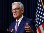 US Federal Reserve Chair Jerome Powell delivers remarks during a press conference.