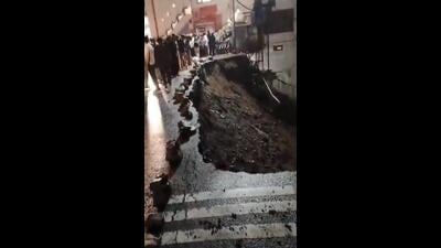 Landslide near the gurdwara on Shimla’s Cart Road. (Source: X) Landslide near the gurdwara on Shimla’s Cart Road. (Source: X)