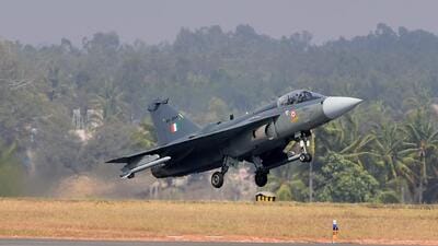 The Indian Air Force's Light Combat Aircraft Tejas at an airshow in Bengaluru. (PTI File Photo) The Indian Air Force's Light Combat Aircraft Tejas at an airshow in Bengaluru. (PTI File Photo)