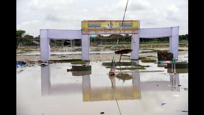 The pandal in Hathras. (HT Photo)