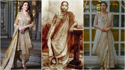 Nita Ambani and Mahira Khan's Hyderabadi kurta and khada dupatta look takes inspiration from Mughal era. (Instagram ) Nita Ambani and Mahira Khan's Hyderabadi kurta and khada dupatta look takes inspiration from Mughal era. (Instagram )