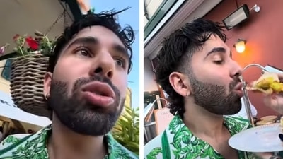 Orry and his friend Tania Shroff found hair in Vada Pav during Anant-Radhika's cruise bash. Orry and his friend Tania Shroff found hair in Vada Pav during Anant-Radhika's cruise bash.