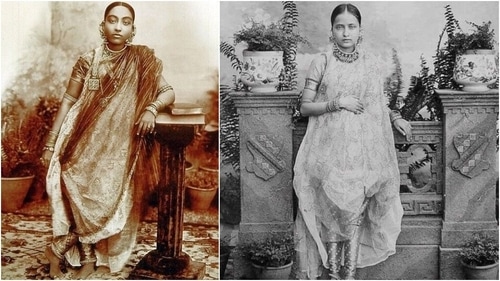 A Chaugoshiya comprises a fitted choli, a loose kurti, tight pyjamas, and a five-meter khada dupatta. (Pinterest) A Chaugoshiya comprises a fitted choli, a loose kurti, tight pyjamas, and a five-meter khada dupatta. (Pinterest)