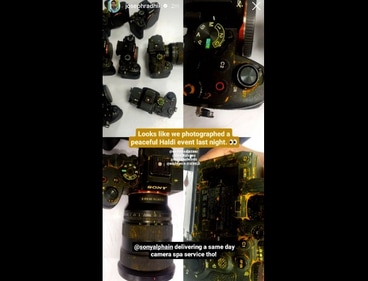 Snapshot of the cameras smeared in haldi. Snapshot of the cameras smeared in haldi.