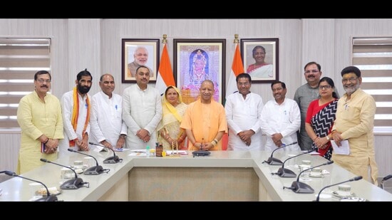 A delegation of legislators led by MLC Babulal Tiwari called on CM Yogi Adityanath in Lucknow on July 9. (Sourced)