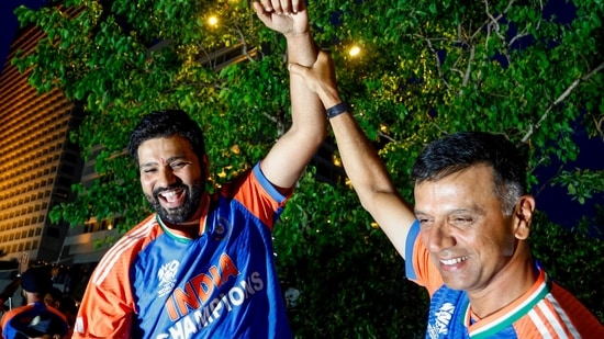 Rohit Sharma's larger-than-life tribute to 'work-wife' Rahul Dravid: 'You left all accolades and walked in as our coach'