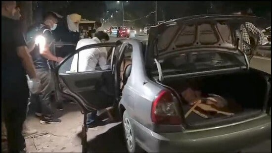 The cop was discovered unconscious in a parked car on the Sector 41/42 dividing road in Chandigarh. (HT Photo)