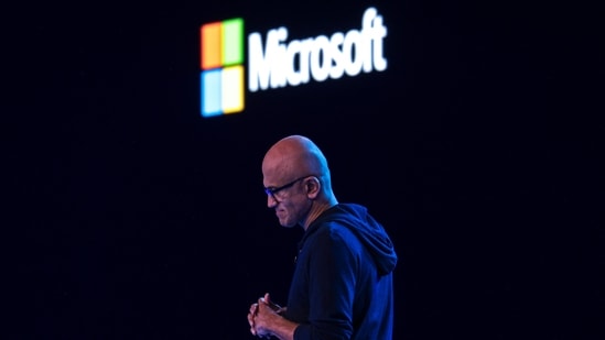 Microsoft CEO Satya Nadella speaks during the Microsoft Build conference at Seattle Convention Center Summit Building in Seattle, Washington.(AFP)