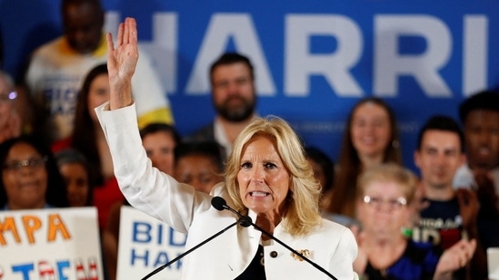 Jill Biden rebukes reporters asking her about calls for her husband to drop out (REUTERS/Octavio Jones)(REUTERS)