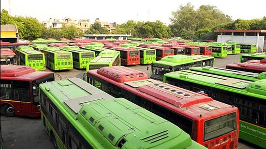 Unlike DTC buses, the premium buses will not stop at every halt and only admit passengers who have pre-booked rides. (HT Archive)