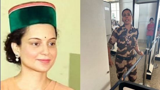 a CISF woman constable allegedly slapped Mandi member of Parliament (MP) Kangana Ranaut on June 6 (HT File)