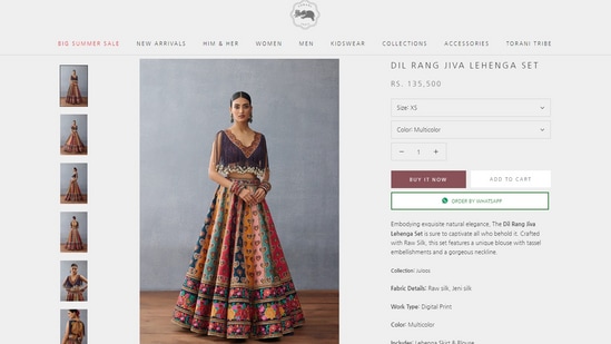 The price of the lehenga that inspired Isha Ambani's custom look. 