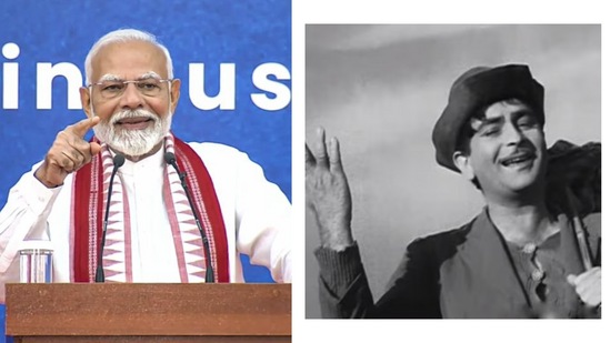 PM Modi recalls Raj Kapoor song during Russia event.