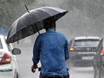 A view of rain at the near Kartavya Path in New Delhi, India, on Thursday. (Arvind Yadav/ Hindustan Times) A view of rain at the near Kartavya Path in New Delhi, India, on Thursday. (Arvind Yadav/ Hindustan Times)
