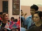 Grecia Munoz and Deepinder Goyal visited a school in Gurgaon on Zomato's 16th birthday. (Instagram/greciamunozp) Grecia Munoz and Deepinder Goyal visited a school in Gurgaon on Zomato's 16th birthday. (Instagram/greciamunozp)