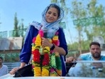 PDP’s chief Mehbooba Mufti’s daughter Iltija during a campaign rally. (Source: X) PDP’s chief Mehbooba Mufti’s daughter Iltija during a campaign rally. (Source: X)