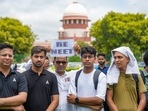 Students at the Supreme Court of India in New Delhi, Monday, July 7, 2024. Students at the Supreme Court of India in New Delhi, Monday, July 7, 2024.