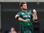 Pakistan's Shaheen Shah Afridi bowls a delivery during the ICC Men's T20 World Cup cricket match between Ireland and Pakistan