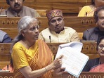 Union finance minister Nirmala Sitharaman speaks in the Lok Sabha during the interim Budget Session of Parliament on Friday. (ANI) Union finance minister Nirmala Sitharaman speaks in the Lok Sabha during the interim Budget Session of Parliament on Friday. (ANI)