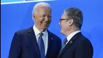 President Joe Biden (left) welcomes British Prime Minister Keir Starmer to the Nato Summit, on Wednesday, in Washington. (AP) President Joe Biden (left) welcomes British Prime Minister Keir Starmer to the Nato Summit, on Wednesday, in Washington. (AP)