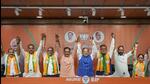 The inductions took place at a press conference at the BJP’s national headquarters. (PTI) The inductions took place at a press conference at the BJP’s national headquarters. (PTI)