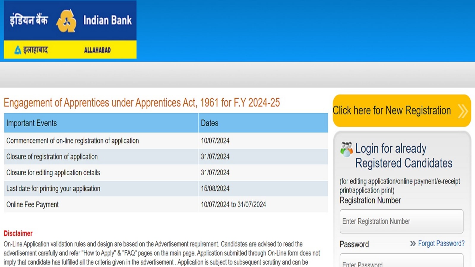 Indian Bank Apprentice Recruitment 2024 Apply for 1500 posts at