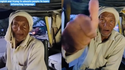 The auto driver in Amravati, Maharashtra, highlighted the importance to knowing how to speak in English. (Instagram/kon_bhushan1222 ) The auto driver in Amravati, Maharashtra, highlighted the importance to knowing how to speak in English. (Instagram/kon_bhushan1222 )