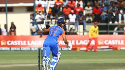 Ruturaj Gaikwad also played a crucial 49-run knock to give a much-needed finishing push to the Indian innings. (AFP) Ruturaj Gaikwad also played a crucial 49-run knock to give a much-needed finishing push to the Indian innings. (AFP)