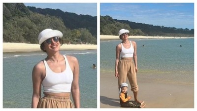 Priyanka Chopra is redefining beachwear, cranking up comfort with style. Spending quality time with her daughter Malti at the beach, she sports a matching white hat and tank top with a beige pant. She's taking a break from shooting her new movie Bluff, sharing the mother-daughter bonding moments. (Instagram/@priyankachopra ) Priyanka Chopra is redefining beachwear, cranking up comfort with style. Spending quality time with her daughter Malti at the beach, she sports a matching white hat and tank top with a beige pant. She's taking a break from shooting her new movie Bluff, sharing the mother-daughter bonding moments. (Instagram/@priyankachopra )