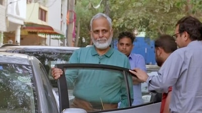 Satyendar Jain going to Tihar Jail from his house on March 18, 2024. (ANI Photo) Satyendar Jain going to Tihar Jail from his house on March 18, 2024. (ANI Photo)