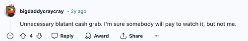 Comment section from the Reddit thread titled: Gladiator Sequel Comment section from the Reddit thread titled: Gladiator Sequel