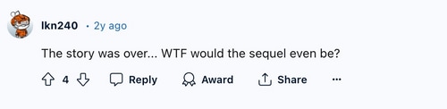 Comment section from the Reddit thread titled: Gladiator Sequel Comment section from the Reddit thread titled: Gladiator Sequel