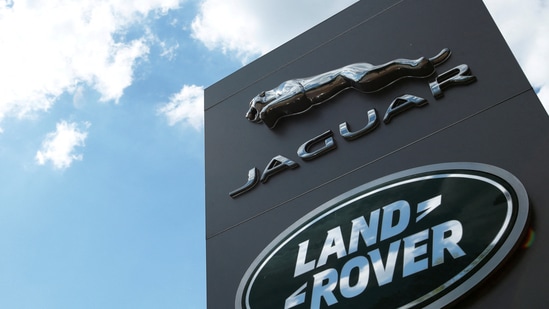 The Jaguar Land Rover logo is seen at a dealership.(Reuters)