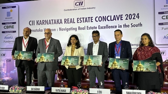 Bengaluru is expected to dominate India's commercial real estate market with 330-340 million square feet of office stock by 2030, as per a report launched at a CII-CBRE event in the city on July 10(CBRE India)