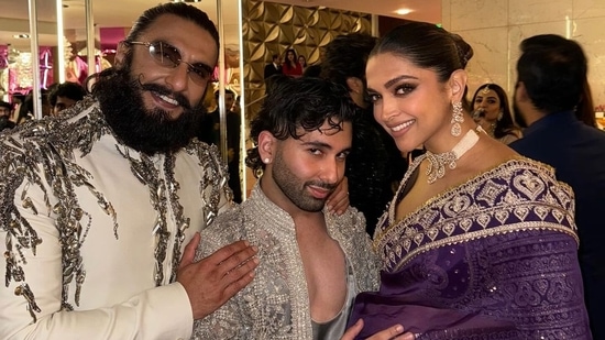 Ranveer and Deepika with Orry at Anant and Radhika's sangeet