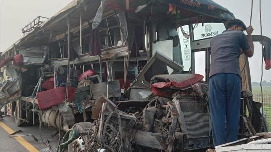The incident took place near Bangarmau in Unnao (HT Photo/Haidar Naqvi) The incident took place near Bangarmau in Unnao (HT Photo/Haidar Naqvi)