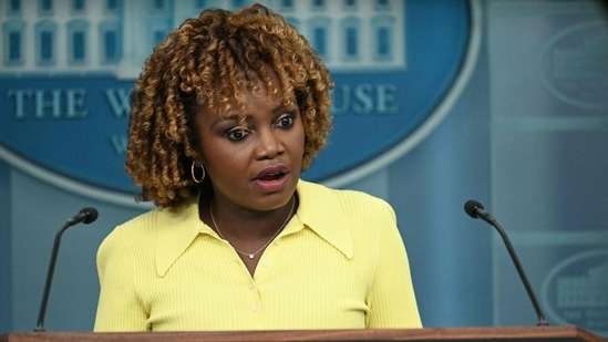 White House Press Secretary Karine Jean-Pierre speaks during the daily press briefing in the Brady Press Briefing Room of the White House in Washington, DC, on July 9, 2024. (Photo by Jim WATSON / AFP)(AFP)