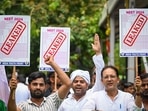 A protest being held over the alleged irregularities in NEET 2024 at Jantar Mantar on Monday. (Sanchit Khanna/HT Photo)(HT_PRINT) A protest being held over the alleged irregularities in NEET 2024 at Jantar Mantar on Monday. (Sanchit Khanna/HT Photo)(HT_PRINT)
