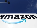 An Amazon logo is seen at its centre in Darlington, County Durham, Britain.