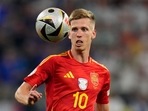 Spain's Dani Olmo in action.