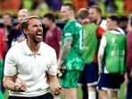 England's head coach Gareth Southgate celebrates after winning the UEFA Euro 2024 semi-final football match between the Netherlands and England England's head coach Gareth Southgate celebrates after winning the UEFA Euro 2024 semi-final football match between the Netherlands and England