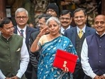 Finance minister Nirmala Sitharaman ahead of the presentation of the interim budget in Parliament. Finance minister Nirmala Sitharaman ahead of the presentation of the interim budget in Parliament.