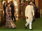 Janhvi Kapoor and Shikhar Pahariya were spotted at the Ambani event.