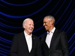 US President Joe Biden (L) laughs with former US President Barack Obama onstage during a campaign fundraiser at the Peacock Theater in Los Angeles on June 15, 2024. (Photo by Mandel NGAN / AFP) US President Joe Biden (L) laughs with former US President Barack Obama onstage during a campaign fundraiser at the Peacock Theater in Los Angeles on June 15, 2024. (Photo by Mandel NGAN / AFP)