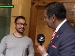 Aamir Khan in a conversation with Vijay Amritraj. Aamir Khan in a conversation with Vijay Amritraj.