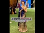 Nita Ambani in blue and green lehenga for Anant Ambani and Radhika Merchant's mehendi. (Instagram/@htcity) Nita Ambani in blue and green lehenga for Anant Ambani and Radhika Merchant's mehendi. (Instagram/@htcity)