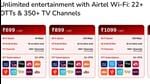 Airtel says its new Xstream Fiber plans bundle more than 350 Live TV channels (Official Photo) Airtel says its new Xstream Fiber plans bundle more than 350 Live TV channels (Official Photo)