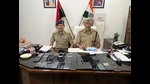 Chandigarh Police recovered 40 snatched/stolen mobile phones worth approximately <span class='webrupee'>₹</span>5 lakh from the accused. (HT Photo) Chandigarh Police recovered 40 snatched/stolen mobile phones worth approximately <span class='webrupee'>₹</span>5 lakh from the accused. (HT Photo)